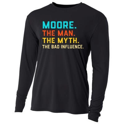 Vintage Moore Man Myth The Bad Influence Last Name Cooling Performance Long Sleeve Crew