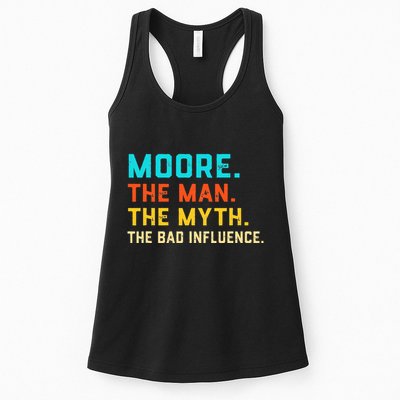Vintage Moore Man Myth The Bad Influence Last Name Womens Tank Top