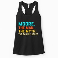 Vintage Moore Man Myth The Bad Influence Last Name Womens Tank Top