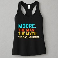 Vintage Moore Man Myth The Bad Influence Last Name Womens Tank Top