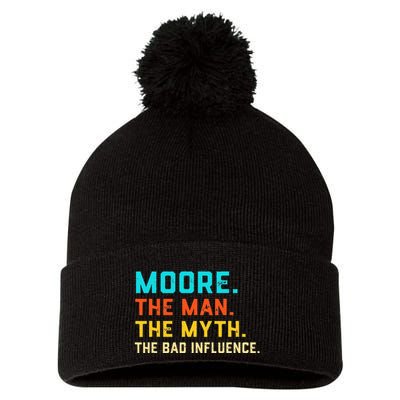 Vintage Moore Man Myth The Bad Influence Last Name Pom Pom 12in Knit Beanie