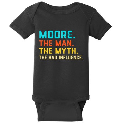 Vintage Moore Man Myth The Bad Influence Last Name Baby Bodysuit