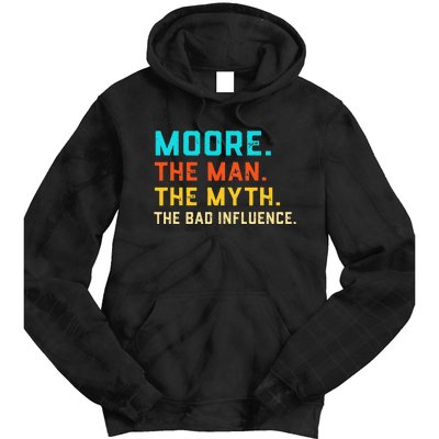 Vintage Moore Man Myth The Bad Influence Last Name Tie Dye Hoodie