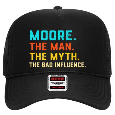 Vintage Moore Man Myth The Bad Influence Last Name Trucker Hat