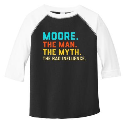 Vintage Moore Man Myth The Bad Influence Last Name Toddler Fine Jersey T-Shirt