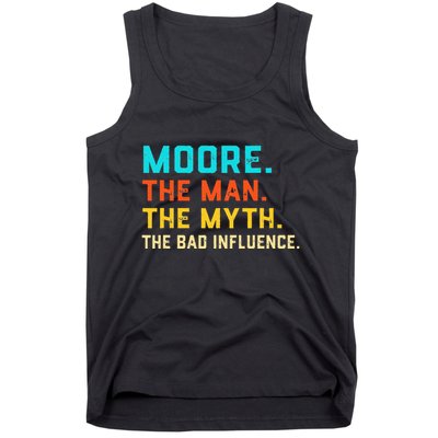 Vintage Moore Man Myth The Bad Influence Last Name Tank Top