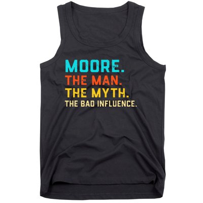 Vintage Moore Man Myth The Bad Influence Last Name Tank Top