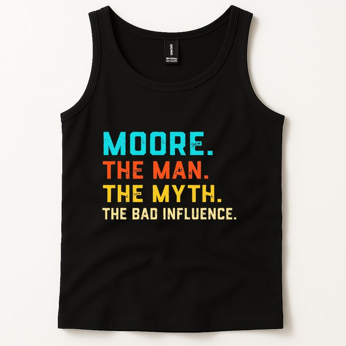 Vintage Moore Man Myth The Bad Influence Last Name Tank Top