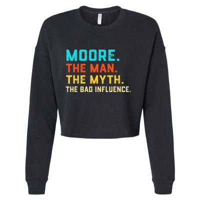 Vintage Moore Man Myth The Bad Influence Last Name Cropped Pullover Crew