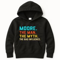Vintage Moore Man Myth The Bad Influence Last Name Kids Hoodie