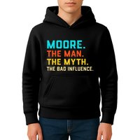 Vintage Moore Man Myth The Bad Influence Last Name Kids Hoodie