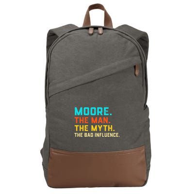 Vintage Moore Man Myth The Bad Influence Last Name Cotton Canvas Backpack