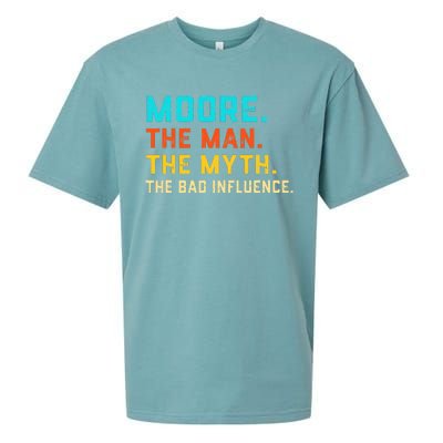 Vintage Moore Man Myth The Bad Influence Last Name Sueded Cloud Jersey T-Shirt