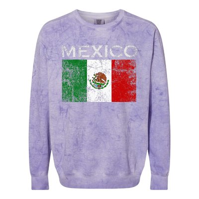 Vintage Mexico Mexican Flag Pride Colorblast Crewneck Sweatshirt