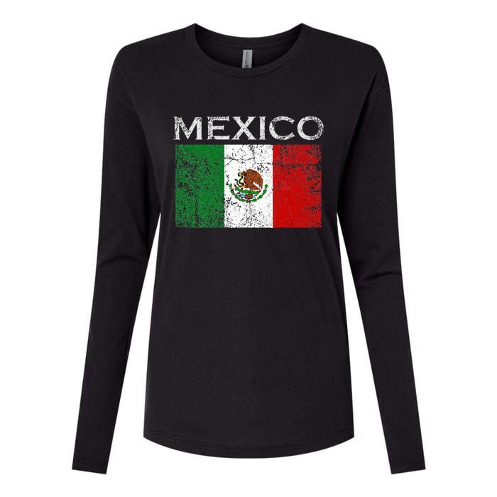 Vintage Mexico Mexican Flag Pride Womens Cotton Relaxed Long Sleeve T-Shirt