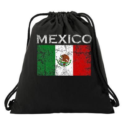 Vintage Mexico Mexican Flag Pride Drawstring Bag