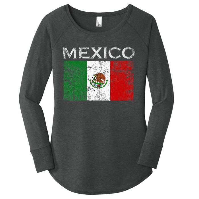 Vintage Mexico Mexican Flag Pride Women's Perfect Tri Tunic Long Sleeve Shirt