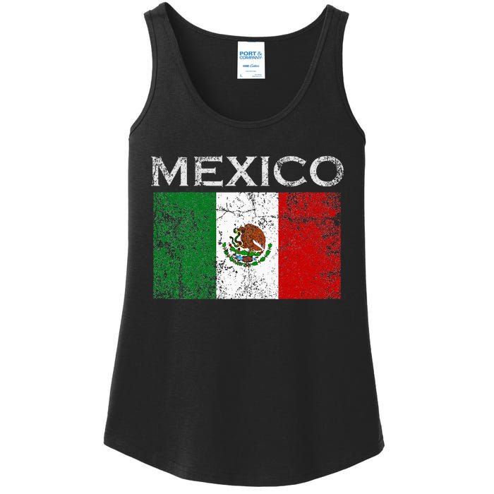 Vintage Mexico Mexican Flag Pride Ladies Essential Tank