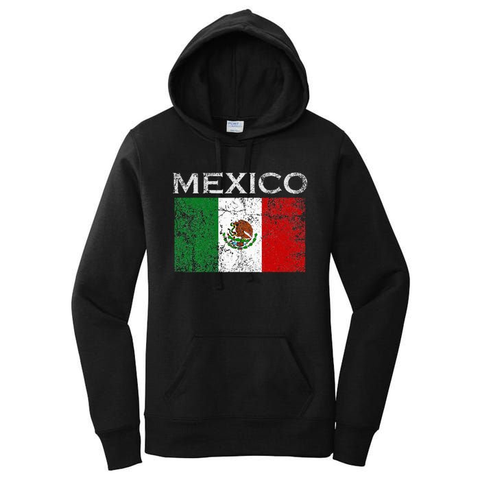 Vintage Mexico Mexican Flag Pride Women's Pullover Hoodie