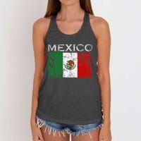 Vintage Mexico Mexican Flag Pride Women's Knotted Racerback Tank