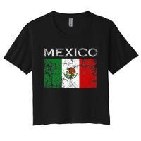 Vintage Mexico Mexican Flag Pride Women's Crop Top Tee