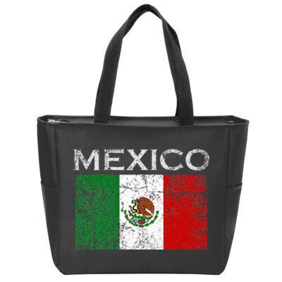 Vintage Mexico Mexican Flag Pride Zip Tote Bag