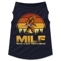 Vintage MILF Man I Love Fireworks Bigfoot Happy 4th Of July Doggie Tank