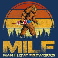 Vintage MILF Man I Love Fireworks Bigfoot Happy 4th Of July Doggie Tank