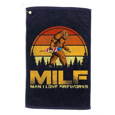 Vintage MILF Man I Love Fireworks Bigfoot Happy 4th Of July Golf Towel