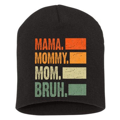 Vintage Mama Mommy Mom Bruh Funny Mothers Day Short Acrylic Beanie