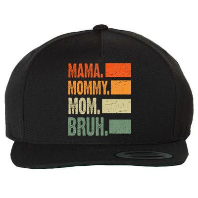 Vintage Mama Mommy Mom Bruh Funny Mothers Day Wool Snapback Cap