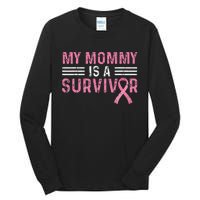 vintage My Mommy Is A Survivor Pink Ribbon Tall Long Sleeve T-Shirt