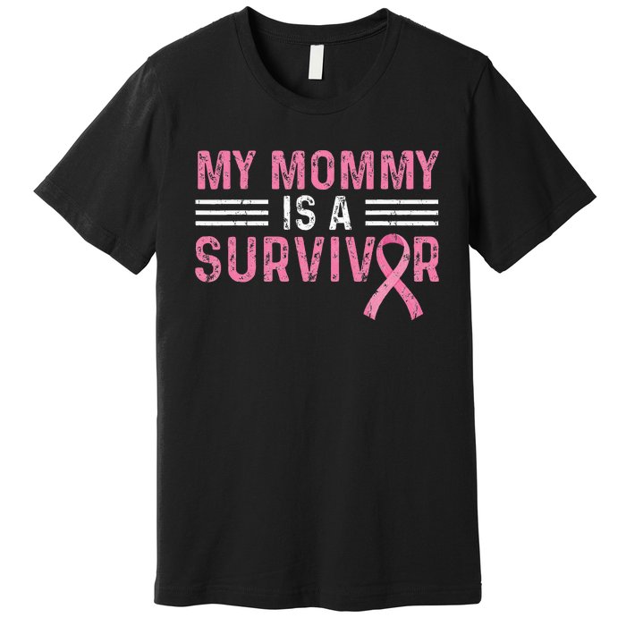 vintage My Mommy Is A Survivor Pink Ribbon Premium T-Shirt