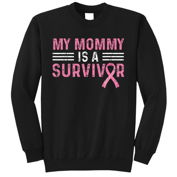 vintage My Mommy Is A Survivor Pink Ribbon Tall Sweatshirt