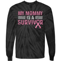 vintage My Mommy Is A Survivor Pink Ribbon Tie-Dye Long Sleeve Shirt