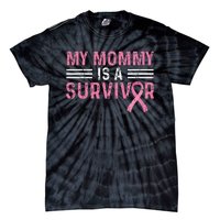 vintage My Mommy Is A Survivor Pink Ribbon Tie-Dye T-Shirt