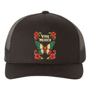 Viva Mexico Mexican Independence Day Butterfly Mexico Yupoong Adult 5-Panel Trucker Hat