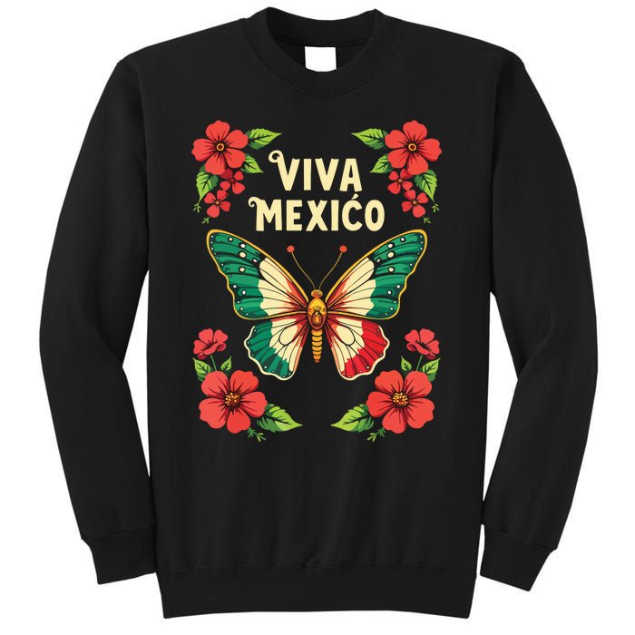 Viva Mexico Mexican Independence Day Butterfly Mexico Sweatshirt