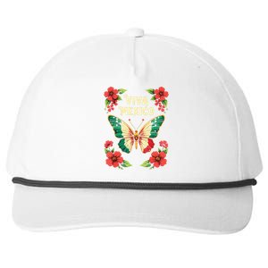 Viva Mexico Mexican Independence Day Butterfly Mexico Snapback Five-Panel Rope Hat