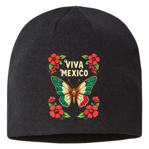 Viva Mexico Mexican Independence Day Butterfly Mexico Sustainable Beanie