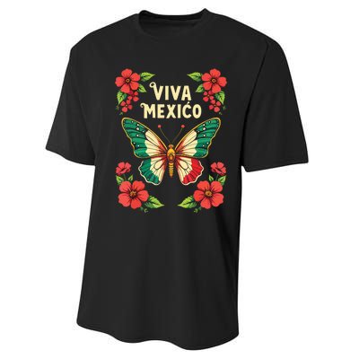 Viva Mexico Mexican Independence Day Butterfly Mexico Performance Sprint T-Shirt