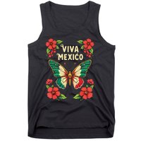 Viva Mexico Mexican Independence Day Butterfly Mexico Tank Top