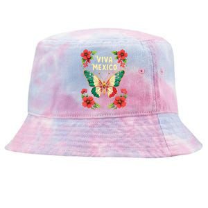 Viva Mexico Mexican Independence Day Butterfly Mexico Tie-Dyed Bucket Hat