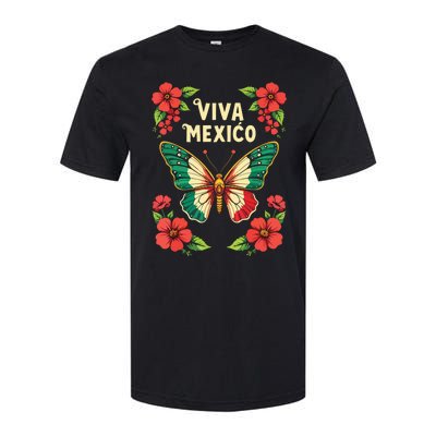 Viva Mexico Mexican Independence Day Butterfly Mexico Softstyle CVC T-Shirt