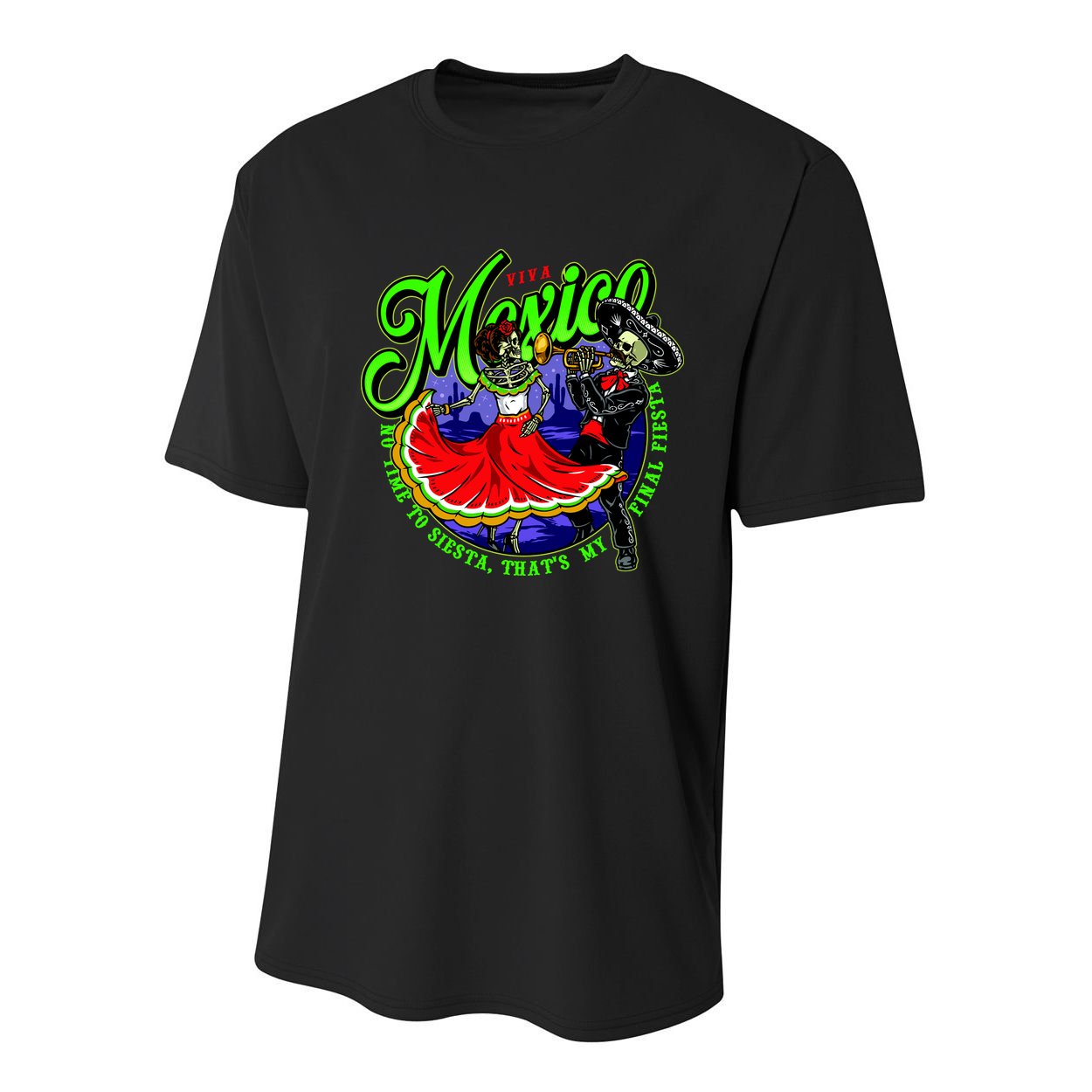 Viva Mexico No Time To Siesta That Is My Final Fiesta Youth Performance Sprint T-Shirt