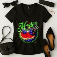 Viva Mexico No Time To Siesta That Is My Final Fiesta Women's V-Neck T-Shirt
