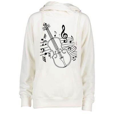 Violin Musical Note Violin Player Violinist Musician Womens Funnel Neck Pullover Hood