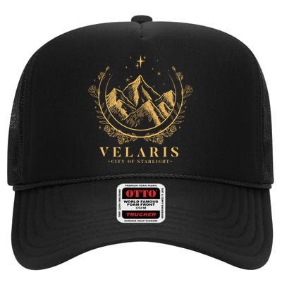 Velaris Mountain Night Sky Stars High Crown Mesh Back Trucker Hat