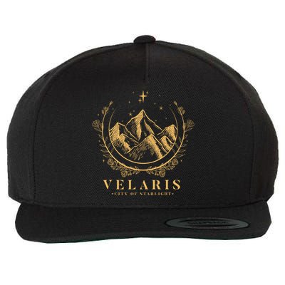 Velaris Mountain Night Sky Stars Wool Snapback Cap