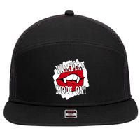 Vampire Mode On Fangs Lips Halloween 7 Panel Mesh Trucker Snapback Hat